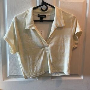 Yellow striped crop top